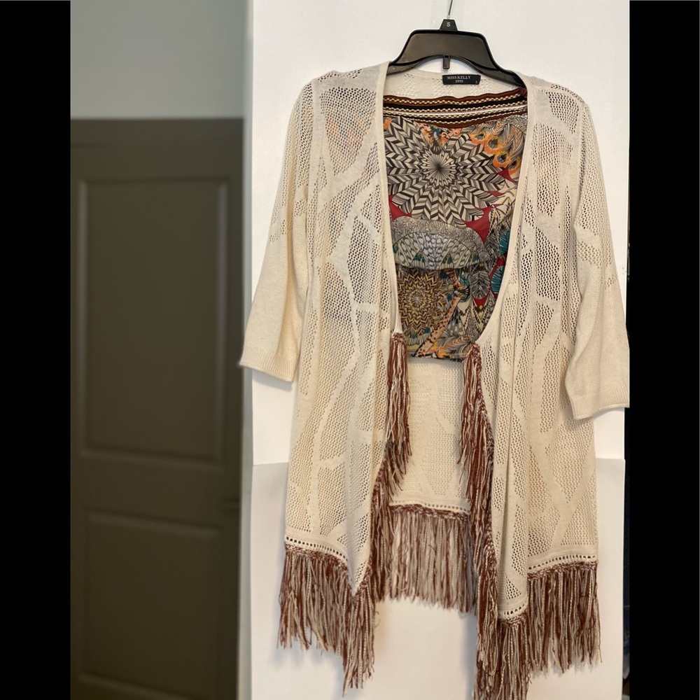 Miss Kelly 1999 Vintage cream Sweater/ tank.